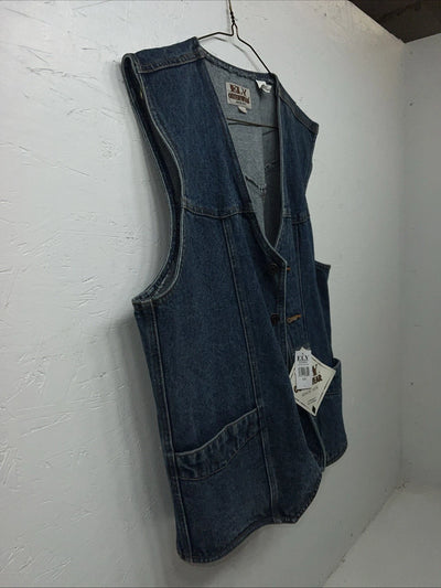 New Mens ELY Cattleman Jean Jacket Tank top Large #241104 QQ-11