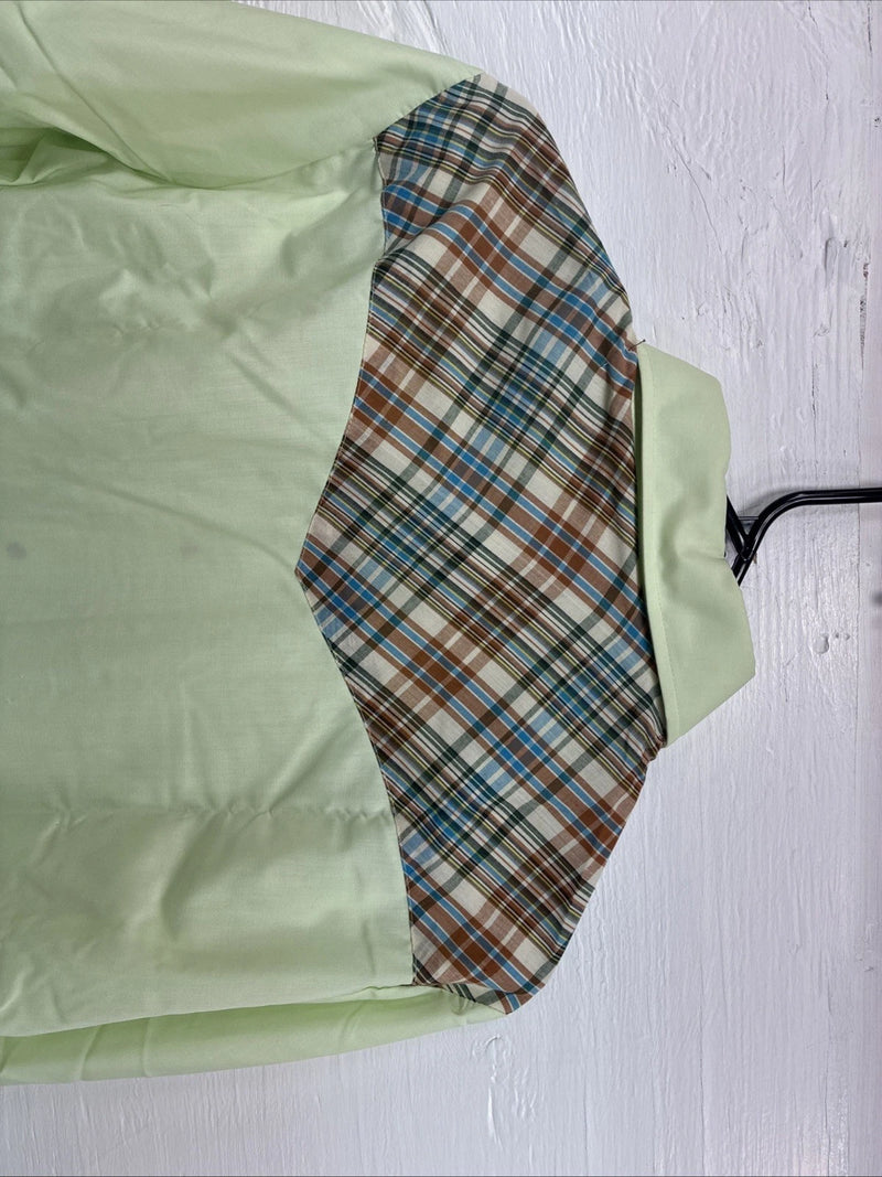 New Men’s Western Shirts Green Plaid Long Sleeve Pearl Snap 15.5 Medium K-99