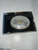 New Women’s Nocona Gold Silver “H” Belt Buckle 37572-H A-119