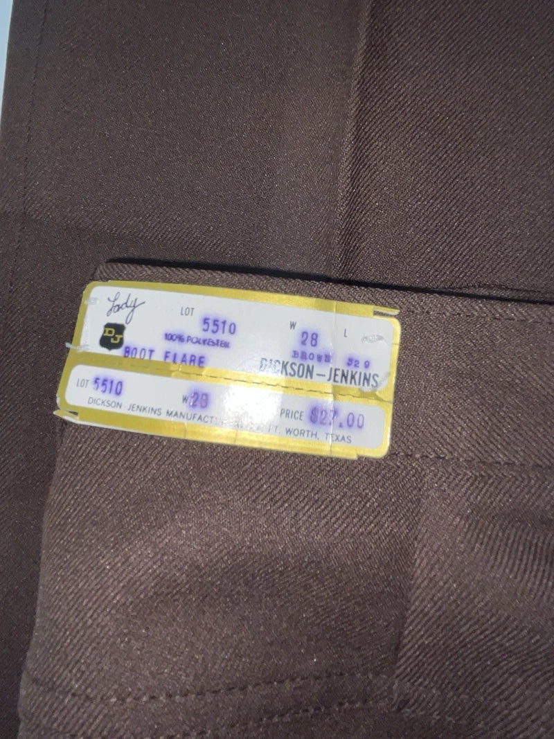 New Vintage Brown Dickson Jenkins Polyester Pants #5510 XX-70