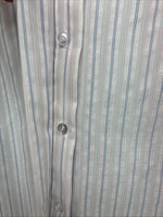 New Women’s H Bar C Blue Stripe Long Sleeve Button Up Size 40 MM-31
