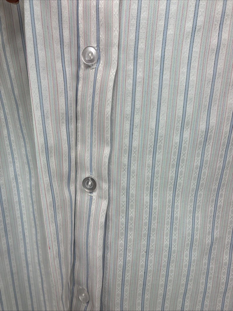 New Women’s H Bar C Blue Stripe Long Sleeve Button Up Size 40 MM-31