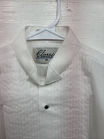 New Classix White Long Sleeve Button Up English Short Large Kids DD-8