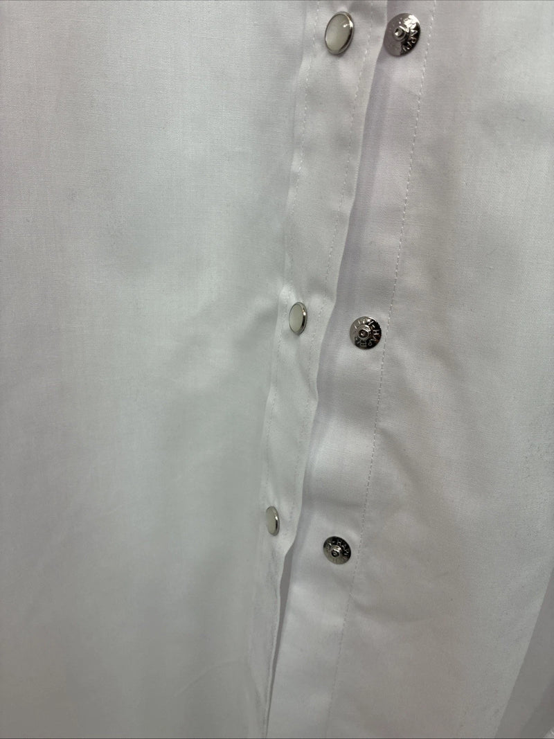 New Women’s White Horse White Gem Long Sleeve Pearl Snap 2XL GG-51