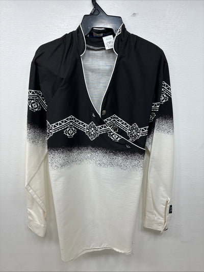 New Women’s Brooks & Dunn Black White Long Sleeve Button Up Size Small TT-64