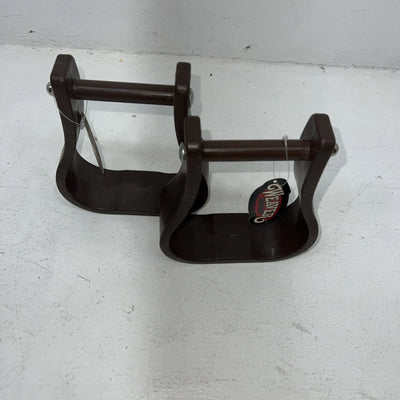 New Weaver Brown Plastic Adult Stirrups #30-1134 FF-4