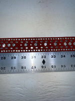 New Red Genuine Leather Nocona Silver Bling M Belt #N3432604 Z-101