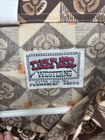 New Men’s Denver Westerns Brown Long Sleeve Pearl Snap 15.5 X 34 Medium K-83