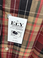 New Men’s ELY Cattleman Red Yellow Flannel Long Sleeve Pearl Snap 4XL E-97