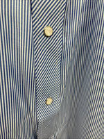 New Men’s White Horse Blue White Stripe Long Sleeve Pearl Snap 2XL H-58