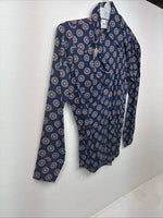 New Women’s Tem Tex Blue Design Long Sleeve Pearl Snap Size 32 MM-61