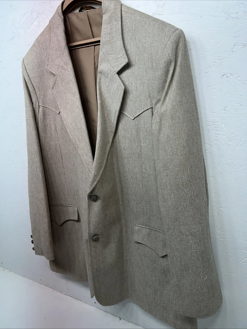 New Men’s Pioneer Wear Tan Suit Jacket 48L #12016 X-609