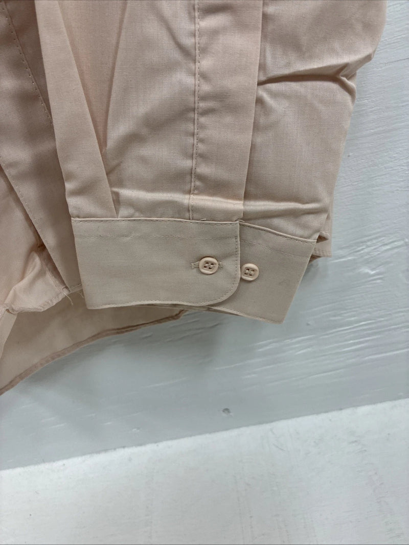 New Wayne Scott Tan Long Sleeve Button Up English Shirt XL AA-73