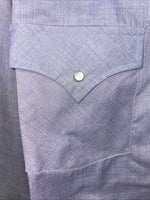 New Men’s ELY Cattleman Blue Long Sleeve Pearl Snap Medium B-123