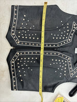 New Women’s 1849 RanchWear Black Rhinestone Vest Zip Up Size Medium YY-36