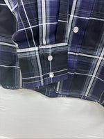 New Kids ELY Cattleman Purple Plaid Long Sleeve Pearl Snap Large DD-33
