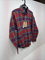 New Boys Twenty X Red Plaid Long Sleeve Pearl Snap XL DD-91