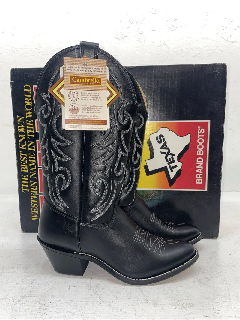New Women’s Black Texas Brand Cowboy Boots. 4970 7 M. 18-114