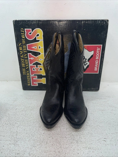 New Kids Black Texas Brand Cowboy Boots. C 2000 13.5 13 1/2 D. 23-78