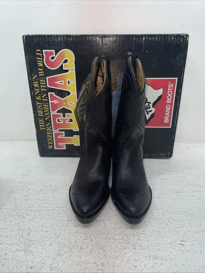 New Kids Black Texas Brand Cowboy Boots. C 2000 13.5 13 1/2 D. 23-78