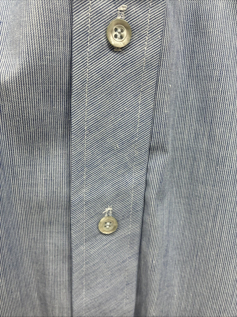 New Men’s Circle S Blue White Long Sleeve Button Up 15 X 34 Medium T-41