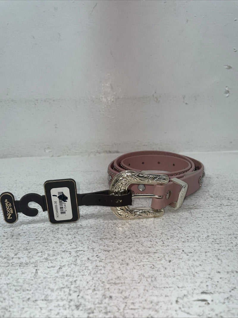 New Pink Genuine Leather Nocona Silver Bling 36” Belt #N1344999 Z-31