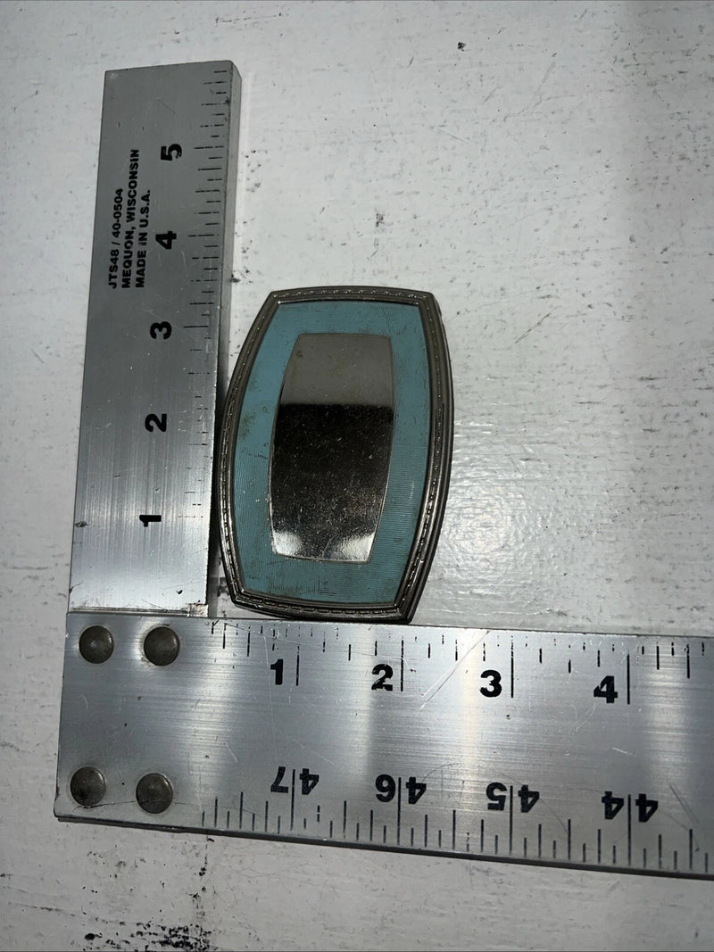 New Women’s Square Silver Turquoise Belt Buckle Mirror Middle F-12
