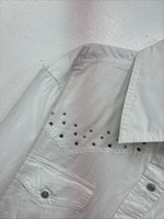 New Women’s Cumberland White Gem Long Sleeve Pearl Snap Size 1X KK-83