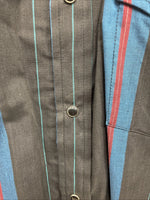 New Men’s ELY Cattleman Multicolor Stripe Long Sleeve Pearl Snap Large 16.5 Q-59