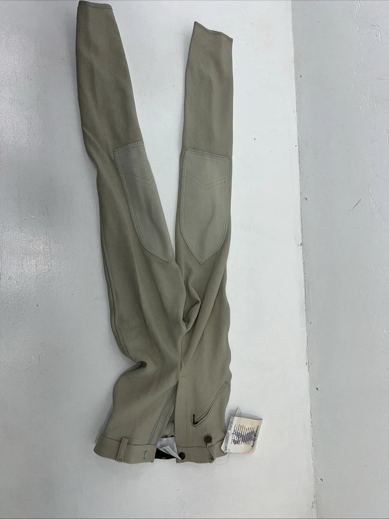 New Women’s Sport Riders Tan Knee Patch English Breeches. 041565 24 L C-34
