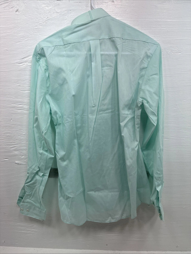 New Wayne Scott Blue Long Sleeve Button Up English Shirt Medium X-84