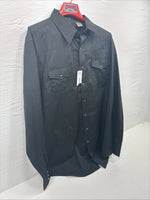 New Men’s White Horse Black Long Sleeve Pearl Snap XLT F-52