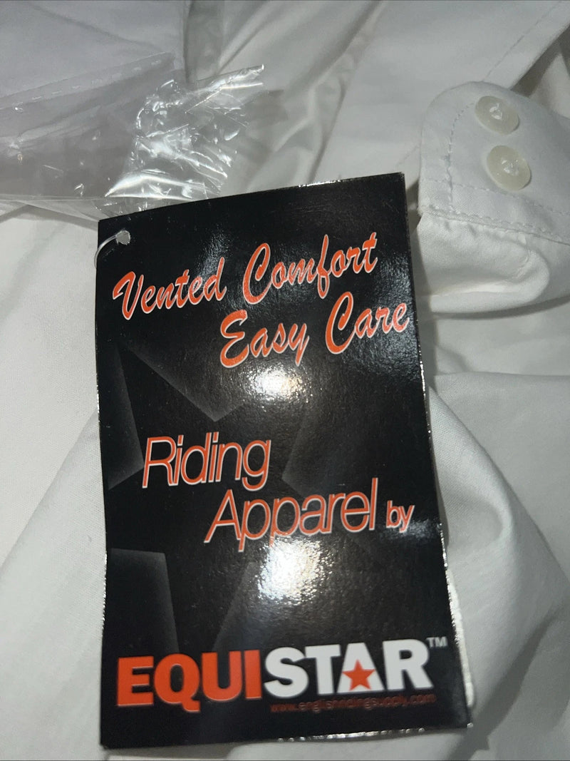 New Women’s White EQUISTAR Short Sleeve English Riding Shirt. 40 G-39