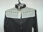 New Women’s Black White Panhandle Slim Long Sleeve Button Up Shirt #3533 3B-24