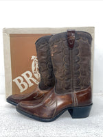 New Youth Brown Texas Brand Cowboy Boots. B 103 5 D. 2-121
