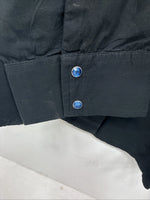 New Women’s Cumberland Black Blue Design Long Sleeve Pearl Snap 3XL II-3