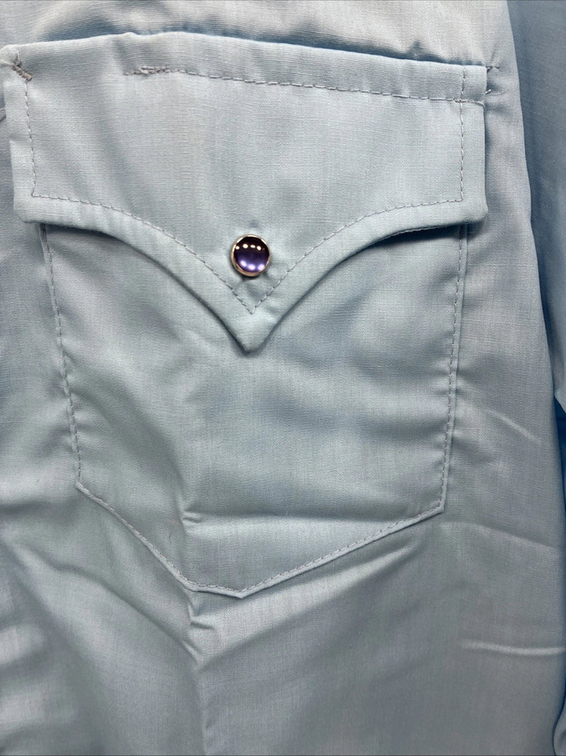 New Men’s Dickson Jenkins Blue Long Sleeve Pearl Snap 16 Large AA-118
