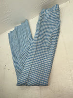 New Vintage Blue Checkered Lee Polyester Pants #2652644 VV-75