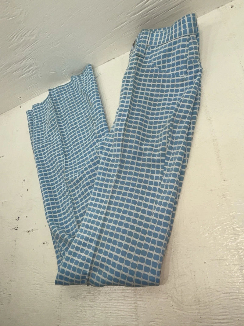 New Vintage Blue Checkered Lee Polyester Pants #2652644 VV-75