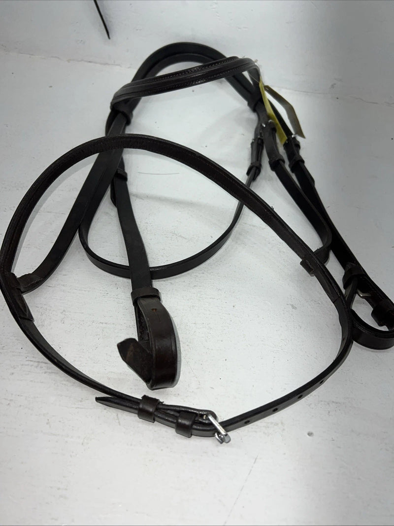 New Silver Fox Brown Draft Snaffle Bridle #20-8555-7 BB-14
