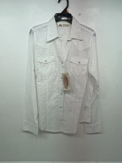 New Women’s White Cumberland Outfitters Long Sleeve Button Up Shirt M 3B-36