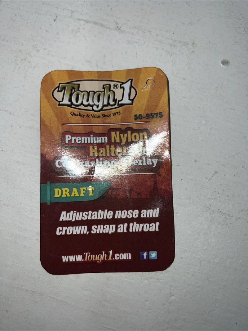 New Tough 1 Black White Draft Deluxe Nylon Halter #50-9575 W-37