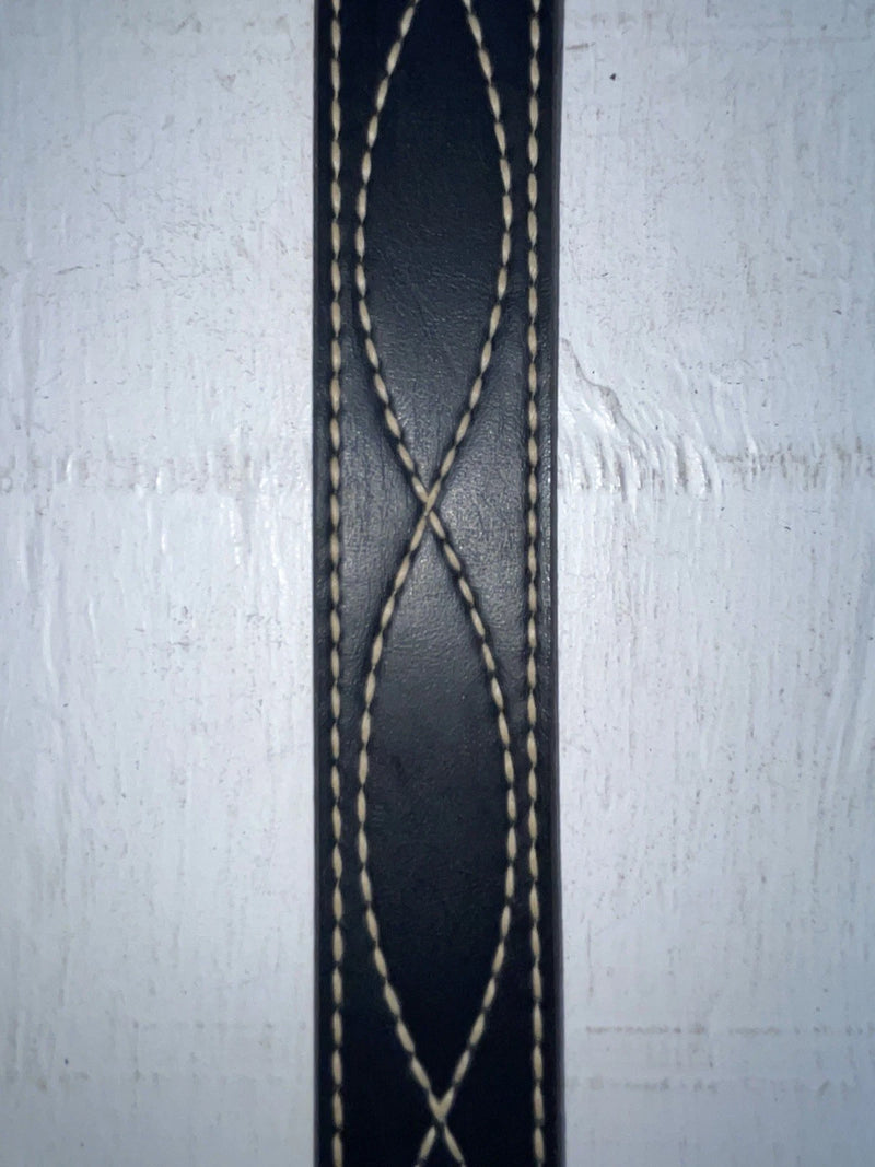 New Black Genuine Leather Stitched 18” Belt #1135 NN-77
