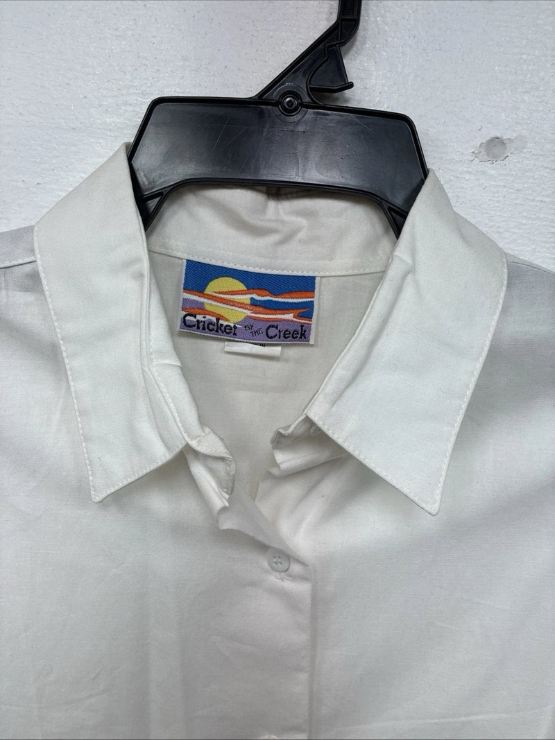 New Women’s Cricket Creek White Long Sleeve Button Up Size Large TT-84