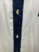 New Men’s Cowboy Threads White Blue Long Sleeve Button Up 2XL F-103