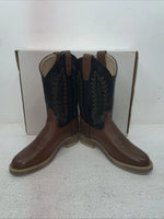 New Youth Brown Old West Cowboy Boots. 1603 Y 3.5 3 1/2. 22-27