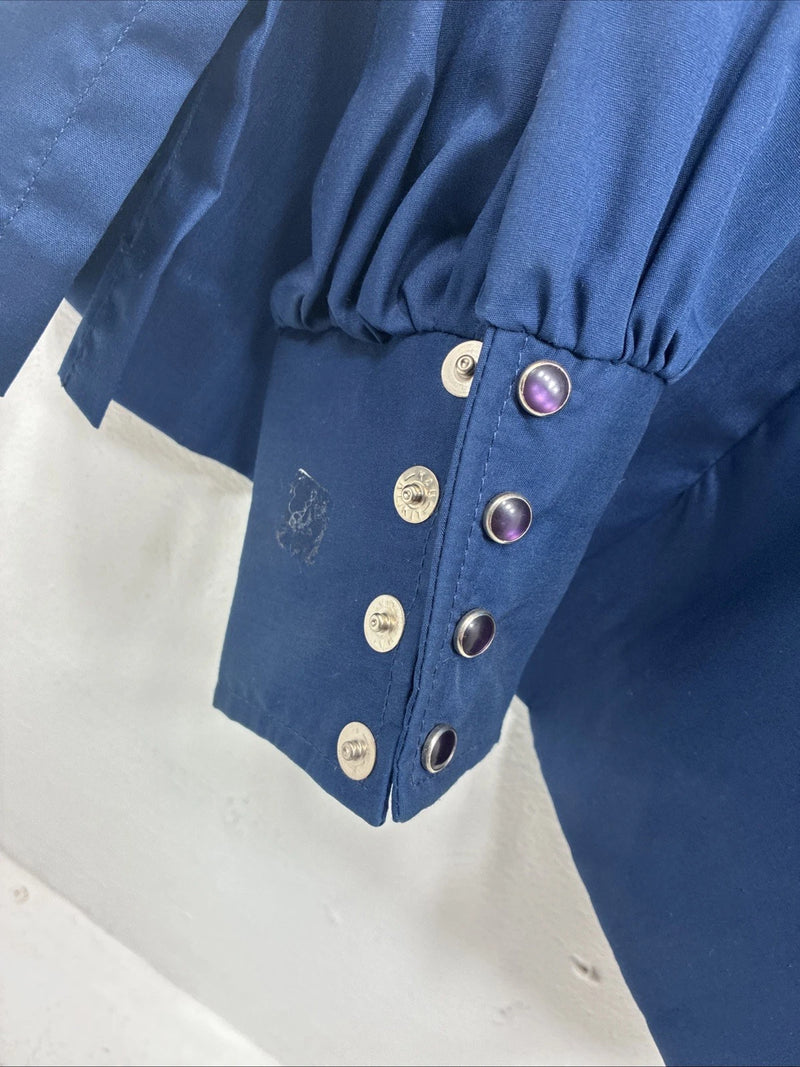New Women’s Panhandle Slim Blue Long Sleeve Pearl Snap Size 18 GG-34