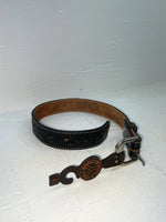 New Black Genuine Leather Circle Y Tooled 18” Belt #8022 NN-64