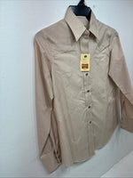 New Women’s H Bar C Tan Designed Long Sleeve Pearl Snap Size 34 II-90