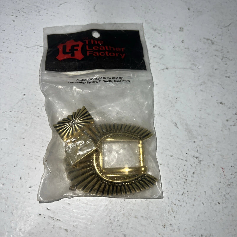 New Women’s The Leather Factory Gold 3/4in Buckle Set. 721901 A-95